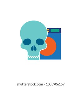 Laundry Skull Logo Icon Design