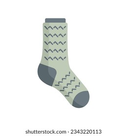 Laundry sock icon flat vector. Winter sock. Cute pair item isolated