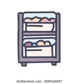 laundry sorter box color vector doodle simple icon