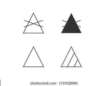 Símbolos de lavado, Símbolos de blanqueamiento. Ilustración vectorial, diseño plano.
