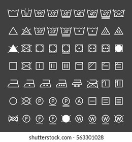 Laundry Symbols Collection Vector Illustration