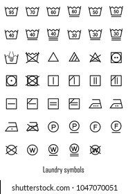 laundry symbols icon set