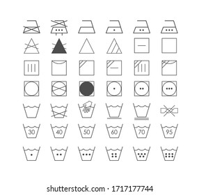 Laundry symbols icon set. Vector illustration, flat design.