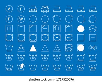 Laundry symbols icon set. Vector illustration, flat design.