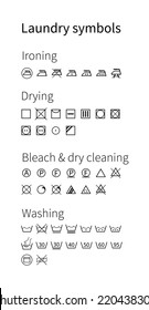 Laundry symbols. Icons isolated on white.