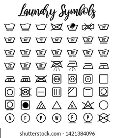 Laundry symbols and icons set vector