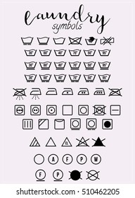 Laundry Symbols And Icons Set Vector