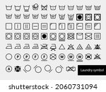 Laundry Symbols. Set of icons for washing. Full icon set of laundry symbols, 
hand wash, washing machine, label, iron, caring. Vector illustration. 