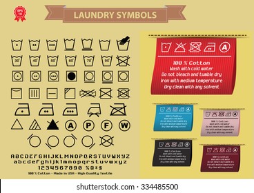 Laundry symbols or laundry signs. editable.