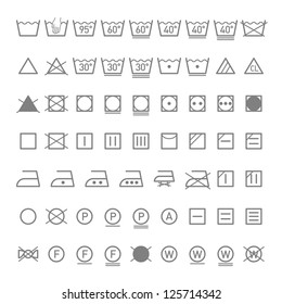Laundry symbols  Vector 