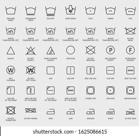 Laundry Symbols. Vector Icon Set