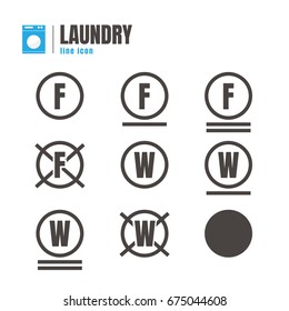 Laundry symbols. Vector. icons set. Design elements on white background. logo. symbol