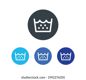Laundry symbols. Washing icon vector illustration. Machine wash normal sign.