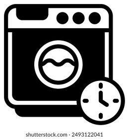 Laundry Timer laundry shop icon illustration