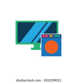 Laundry Tv Logo Icon Design