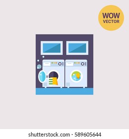 Laundry with Two Washing Machines Icon