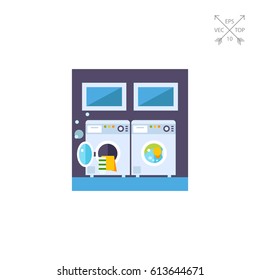 Laundry with Two Washing Machines Icon