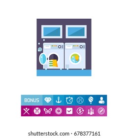 Laundry with Two Washing Machines Icon