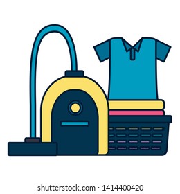 laundry vacuum spring cleaning tools vector illustration