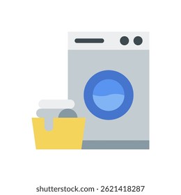 Laundry Vector for Cleaning Services and Hotel Amenities. Clothing icon illustration. Room service laundry concept. Flat Icon