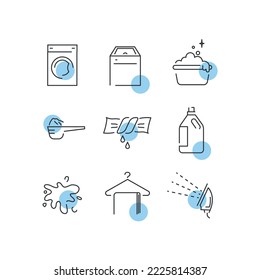 laundry vector icon set washing service machine and clothes icon