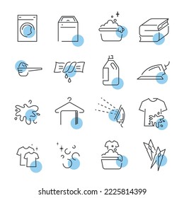 laundry vector icon set washing service machine and clothes icon