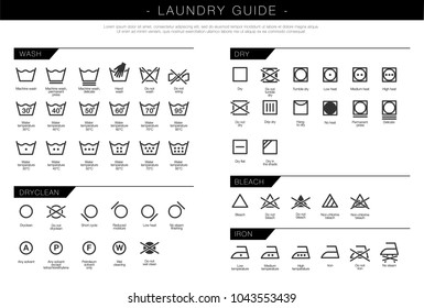 Laundry Vector Icons set, full collection