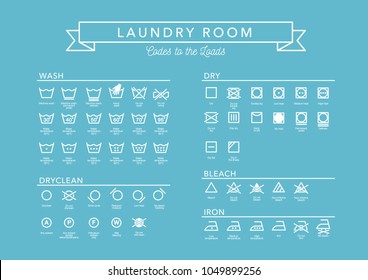 Laundry Vector Icons set, full collection