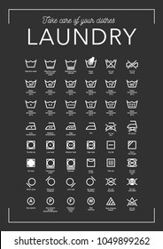 Laundry Vector Icons set, full collection