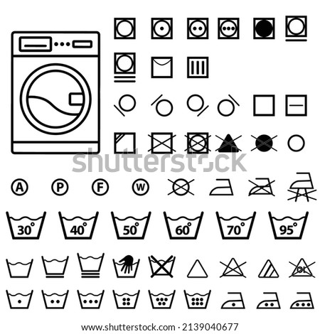 Laundry Vector Icons set, full collection