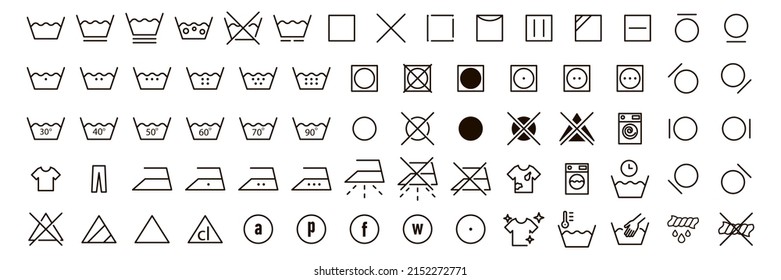 Laundry Vector Icons set, mega set signs