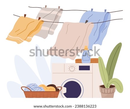 Laundry. Vector illustration. Cleaning heavily soiled clothes requires pre-treatment Proper laundry techniques extend clothing lifespan Sorting laundry by temperature prevents damage Eco-friendly