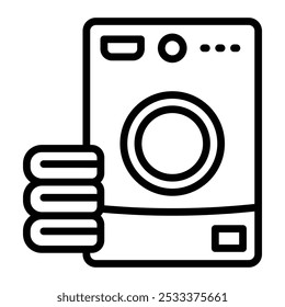 Laundry Vector Line Icon Design
