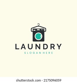 laundry vintage logo icon template design vector illustration