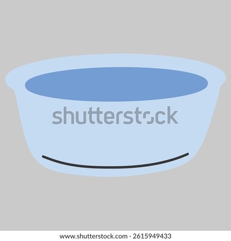 Laundry Wash Basin Hand Drawn Flat Vector Illustration