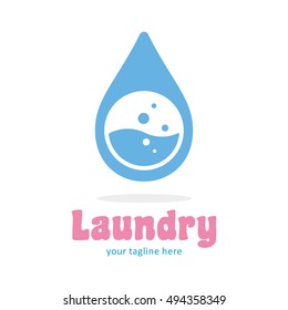 LAUNDRY WASH CLEAN LOGO ICON SYMBOL TEMPLATE