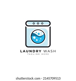 diseño del logotipo de lavado de ropa para servicios de limpieza y lavandería