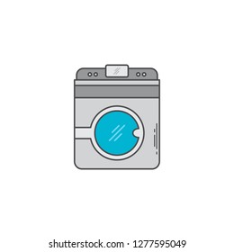 laundry wash machine cartoon icon doodle