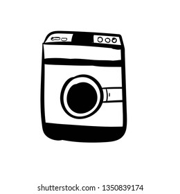 laundry wash machine cartoon vector