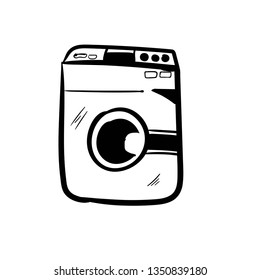 laundry wash machine cartoon vector