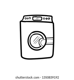 laundry wash machine cartoon vector