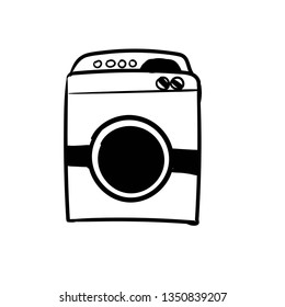 laundry wash machine cartoon vector