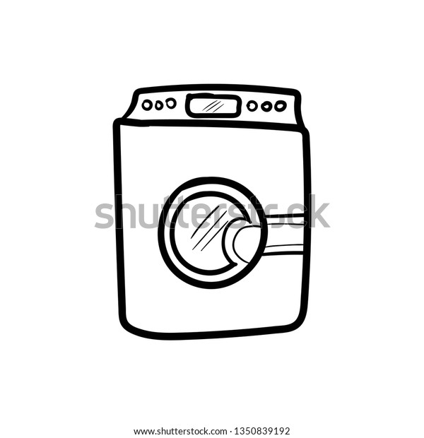 Laundry Wash Machine Cartoon Vector Stock Vector Royalty Free 1350839192