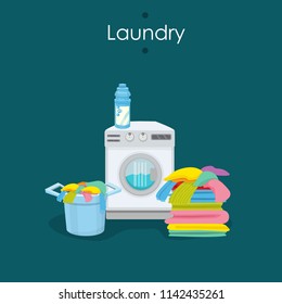 laundry, wash, vector illustration