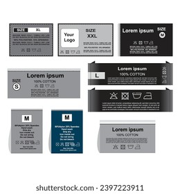 Laundry washing labels. information for washing temperature and care  clothes tailoring shirt pant t-shirt all fabric goods  instruction vector file
 svg