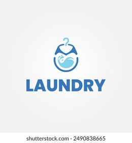 Laundry washing machine cleaning logo