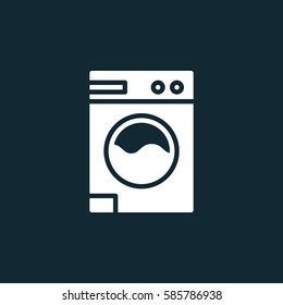 Laundry, washing machine icon vector, filled flat sign, solid white pictogram. Symbol, logo illustration