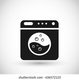 Laundry washing machine icon vector
