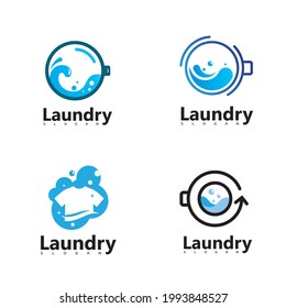 Laundry Washing Machine Logo With Circle for your laundry business icon