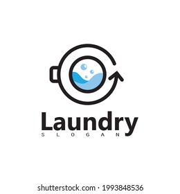 Laundry Washing Machine Logo With Circle for your laundry business icon